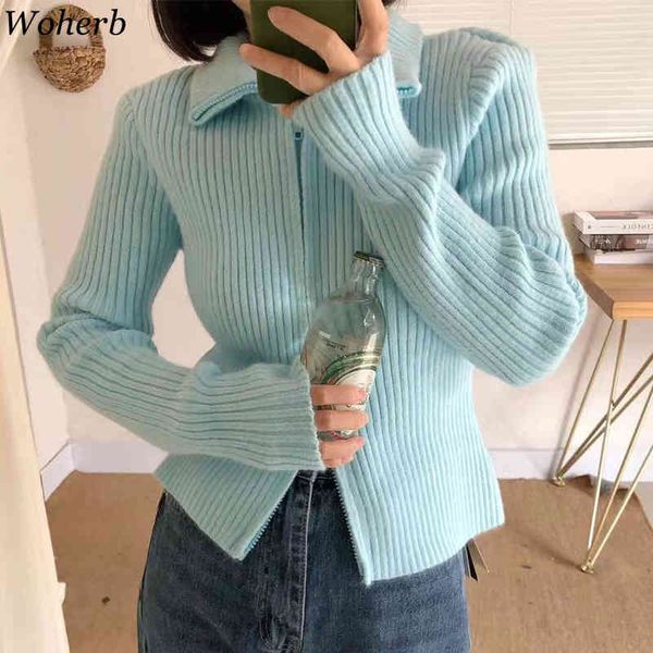 korean zipper knitwear cardigan long sleeve slim solid color knit sweaters women spring clothes coat sueter mujer 210417, White;black
korean zipper knitwear cardigan long sleeve slim solid color knit sweaters women spring clothes coat sueter mujer 210417, White;black