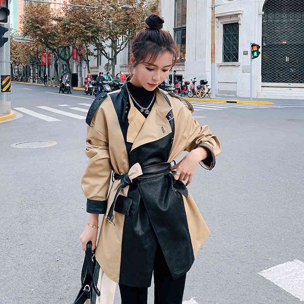 wool khaki short women's blouse 2021 spring korean version of the loose plutonium leather casual seam all-match beautiful superior tren, Black
wool khaki short women's blouse 2021 spring korean version of the loose plutonium leather casual seam all-match beautiful superior tren, Black