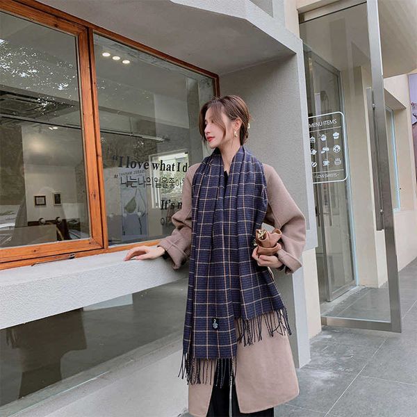 tassel plaid stripe scarf female autumn and winter imitation cashmere korean shawl thousand bird lattice lovers versatile casual bib, Blue;gray
tassel plaid stripe scarf female autumn and winter imitation cashmere korean shawl thousand bird lattice lovers versatile casual bib, Blue;gray