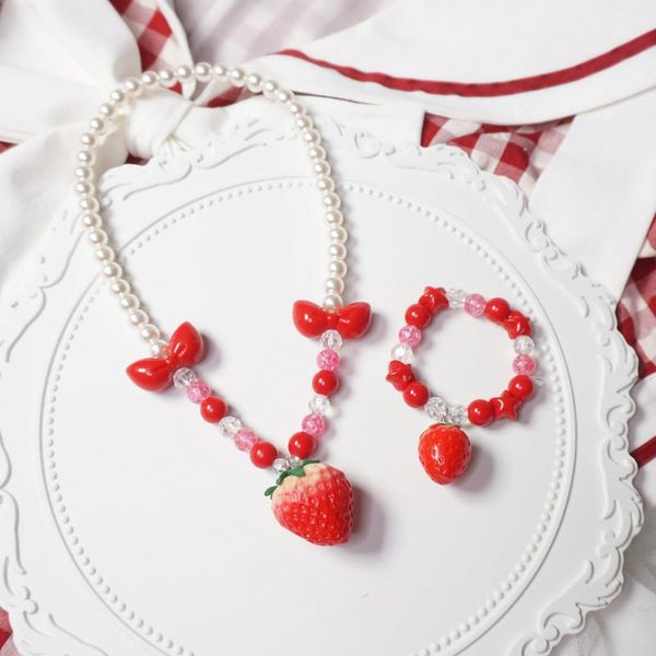 pendant necklaces strawberry necklace original japanese lolita cute girl ins heart sweet lo mother neck accessories female, Silver
pendant necklaces strawberry necklace original japanese lolita cute girl ins heart sweet lo mother neck accessories female, Silver