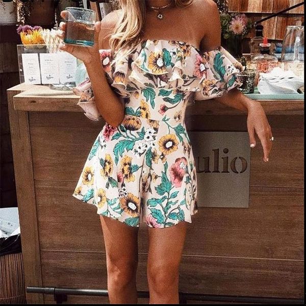 summer short overall floral printed womens jumpsuits playsuit beach off shoulder ruffle romper, Black;white
summer short overall floral printed womens jumpsuits playsuit beach off shoulder ruffle romper, Black;white