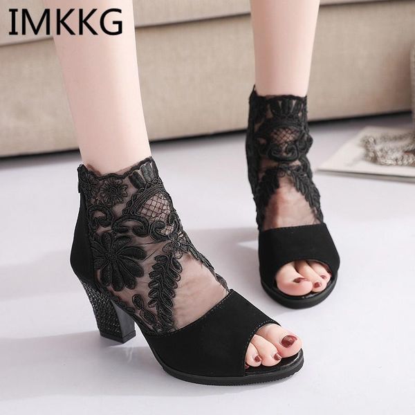 high-heeled shoes with coarse gauze lace fish mouth sandals women fashion high heels a00065, Black
high-heeled shoes with coarse gauze lace fish mouth sandals women fashion high heels a00065, Black