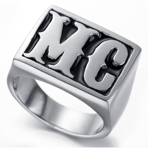 cluster rings classic fashion men's metal material ring mc, Golden;silver