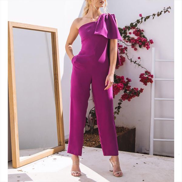 one shoulder bow and women jumpsuit spring summer sleeveless purple bodycon elegant office lady overalls, Black;white
one shoulder bow and women jumpsuit spring summer sleeveless purple bodycon elegant office lady overalls, Black;white