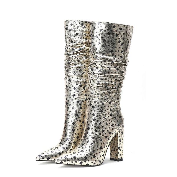 boots show gold silver high leather women's shoes large knee length solid color, Black
boots show gold silver high leather women's shoes large knee length solid color, Black