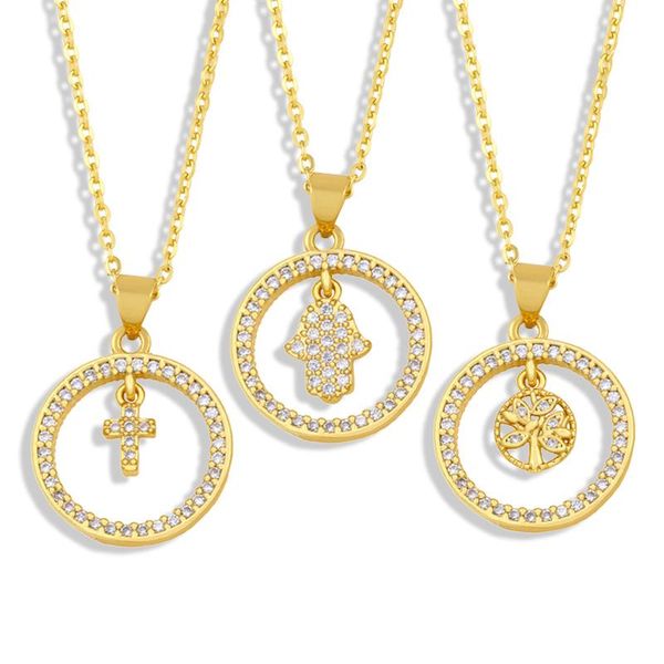 pendant necklaces flola copper cz cross fatima hand necklace white stone gold short chain girls jewelry nkey19, Silver
pendant necklaces flola copper cz cross fatima hand necklace white stone gold short chain girls jewelry nkey19, Silver