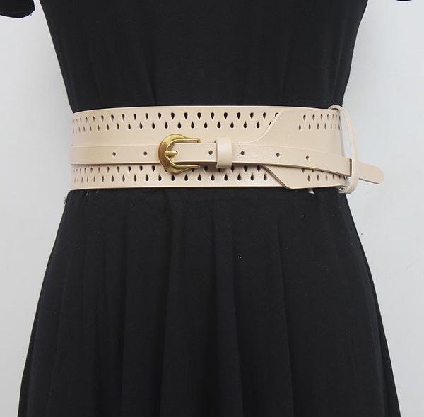 belts women's runway fashion hollow out genuine leather cummerbunds female dress corsets waistband decoration wide belt r2063, Black;brown
belts women's runway fashion hollow out genuine leather cummerbunds female dress corsets waistband decoration wide belt r2063, Black;brown
