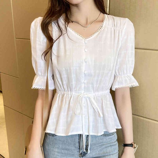 women's blouses & shirts shintimes thin white shirt woman flare sleeve short korean fashion clothing 2021 summer pullover button folds
women's blouses & shirts shintimes thin white shirt woman flare sleeve short korean fashion clothing 2021 summer pullover button folds