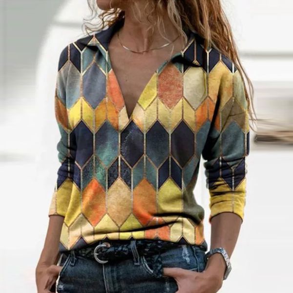 women vintage geometric print blouse shirt spring autumn casual long sleeve pullover ladies 3xl elegant v neck loose blusa, White
women vintage geometric print blouse shirt spring autumn casual long sleeve pullover ladies 3xl elegant v neck loose blusa, White