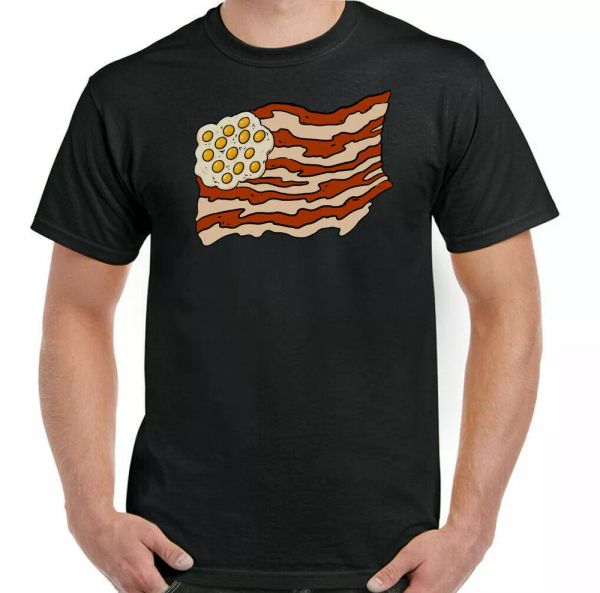 bacon t-shirt usa flag mens funny & egg stars and stripes independence day top, White;black
bacon t-shirt usa flag mens funny & egg stars and stripes independence day top, White;black