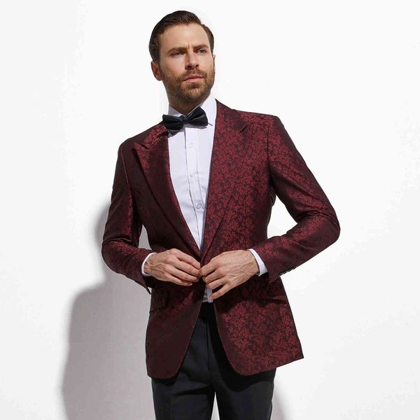 men's suits & blazers dark red jacquard custom prom suit jacket fashion blazer slim fit tailor made wedding veste homme costume sur mes, White;black
men's suits & blazers dark red jacquard custom prom suit jacket fashion blazer slim fit tailor made wedding veste homme costume sur mes, White;black