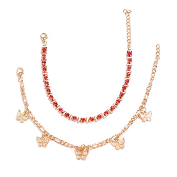 red crystal ankle bracelets for women gold color butterfly multi-layer anklet female simple leg chain foot jewelry, Red;blue
red crystal ankle bracelets for women gold color butterfly multi-layer anklet female simple leg chain foot jewelry, Red;blue