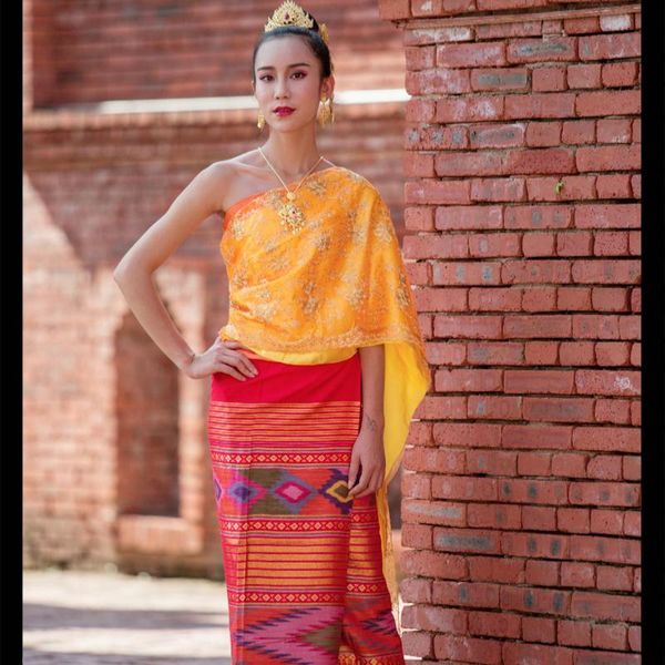 ethnic clothing thailand derss traditional for women pha sin shawl restaurant welcome marketing campaign clothes thai costume, Red
ethnic clothing thailand derss traditional for women pha sin shawl restaurant welcome marketing campaign clothes thai costume, Red