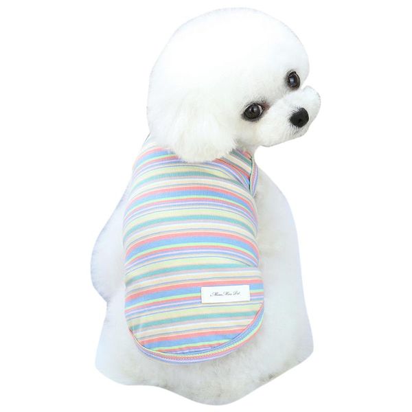 dog apparel summer rainbow stripe shirts soft breathable pet t-shirt cotton vest puppy sweatshirt for small cat clothes
dog apparel summer rainbow stripe shirts soft breathable pet t-shirt cotton vest puppy sweatshirt for small cat clothes