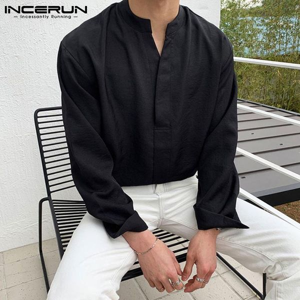 men's casual shirts incerun men shirt solid color v neck long sleeve 2021 korean loose brand streetwear leisure camisa masculina s-5xl, White;black
men's casual shirts incerun men shirt solid color v neck long sleeve 2021 korean loose brand streetwear leisure camisa masculina s-5xl, White;black