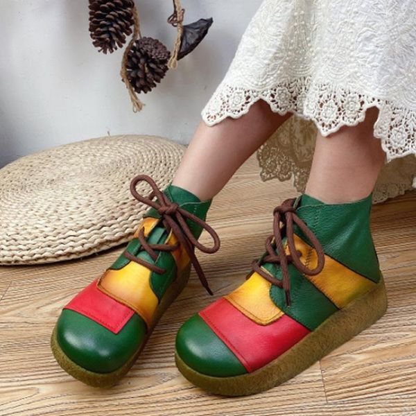 boots winter genuine leather women shoes 2021 mixed colors lace-up flat with handmade leisure retro woman platform, Black
boots winter genuine leather women shoes 2021 mixed colors lace-up flat with handmade leisure retro woman platform, Black