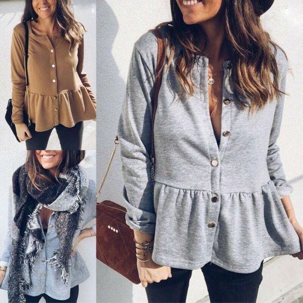 women long sleeve loose shirts fashion ladies autumn winter warm casual blouse shirt women's blouses, White