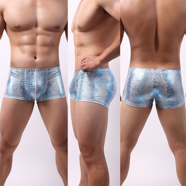 male underpants mens snake skin leather underwear boxers u convex low waist, Black;white
male underpants mens snake skin leather underwear boxers u convex low waist, Black;white