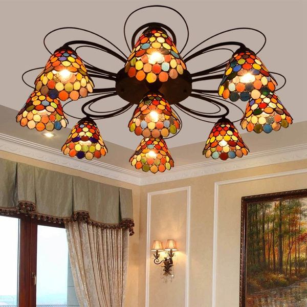 ceiling lights european-style retro creative tiffany colored glass living room dining bedroom multi-head lamp bohemian style
ceiling lights european-style retro creative tiffany colored glass living room dining bedroom multi-head lamp bohemian style