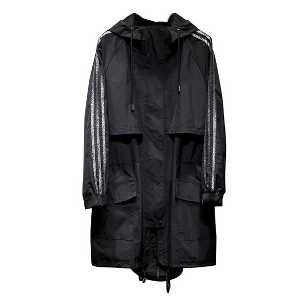 women's trench coats casual plus size windbreaker long versatile spring suit 2021 loose college style hooded coat d215, Tan;black
women's trench coats casual plus size windbreaker long versatile spring suit 2021 loose college style hooded coat d215, Tan;black