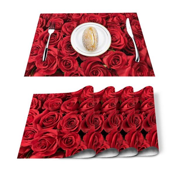 table runner 4/6pcs red rose flower bouquet plant kitchen placemat set dining mats cotton linen pad bowl cup mat home decor
table runner 4/6pcs red rose flower bouquet plant kitchen placemat set dining mats cotton linen pad bowl cup mat home decor