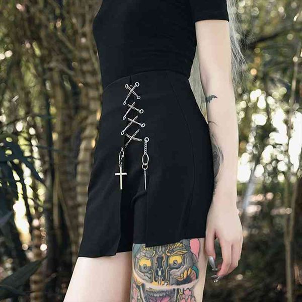 black dark goth woman shorts skirts punk irregular culottes gothic cool zipper eyelet metal cross decoration fake two piece, White;black
black dark goth woman shorts skirts punk irregular culottes gothic cool zipper eyelet metal cross decoration fake two piece, White;black