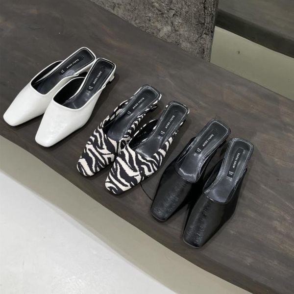 slippers designer women's shoes baotou half women european and american high heels wear thick heel sandals, Black
slippers designer women's shoes baotou half women european and american high heels wear thick heel sandals, Black