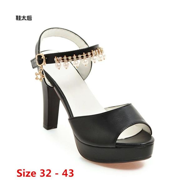 dress shoes gladiator sandals women high heels platform pumps peep toe heel women's small big size 32 - 43, Black
dress shoes gladiator sandals women high heels platform pumps peep toe heel women's small big size 32 - 43, Black