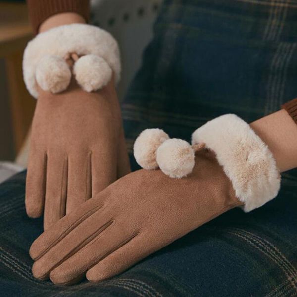 five fingers gloves female winter warm suede leather plus velvet thick windproof cycling mittens cute hairball plush touch screen driving e8, Blue;gray
five fingers gloves female winter warm suede leather plus velvet thick windproof cycling mittens cute hairball plush touch screen driving e8, Blue;gray