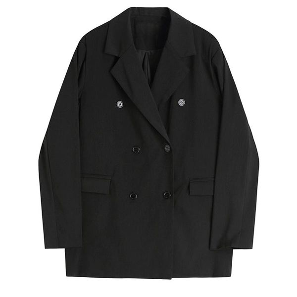 women's suits & blazers black double breasted big size for women elegant lapel loose fit and jackets fashion spring autumn 2021 blazer, White;black
women's suits & blazers black double breasted big size for women elegant lapel loose fit and jackets fashion spring autumn 2021 blazer, White;black