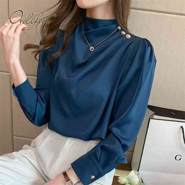 spring autumn fashion women shiny satin blouse silk long sleeve patchwork button party shirt vintage 210513, Black
spring autumn fashion women shiny satin blouse silk long sleeve patchwork button party shirt vintage 210513, Black