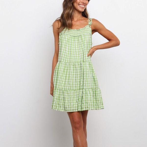 casual dresses women plaid print summer dress 2021 sleeveless strap loose party club backless elegant split vestidos, Black;gray
casual dresses women plaid print summer dress 2021 sleeveless strap loose party club backless elegant split vestidos, Black;gray