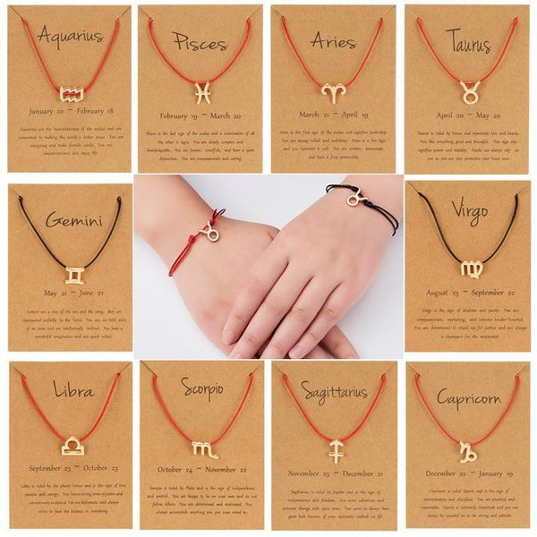 charm bracelets twelve constellation weaving bracelet handmade braided rope adjustable personality card symbol edition, Golden;silver
charm bracelets twelve constellation weaving bracelet handmade braided rope adjustable personality card symbol edition, Golden;silver
