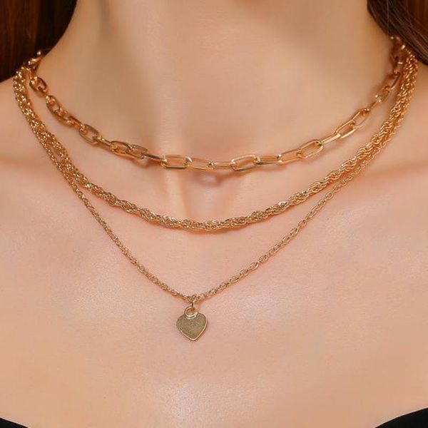 pendant necklaces fashion vintage 3-layer heart necklace chocker european american choker for women clavicle jewelry cf2546, Silver
pendant necklaces fashion vintage 3-layer heart necklace chocker european american choker for women clavicle jewelry cf2546, Silver