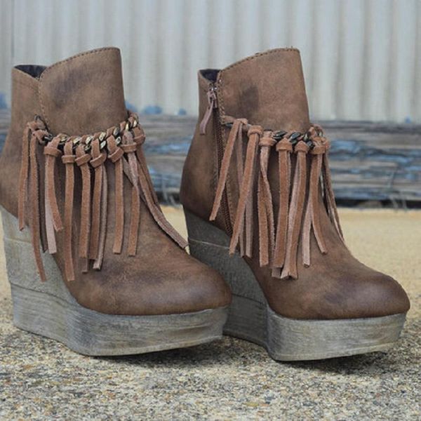 boots women booties autumn winter tassel wedges ankle ladies gladiator high heels platform shoes punk western, Black
boots women booties autumn winter tassel wedges ankle ladies gladiator high heels platform shoes punk western, Black