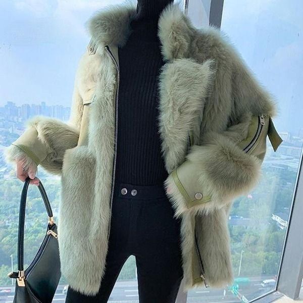 women's leather & faux 2021 female autumn double-faced fur wool coats ladies thick warm winter coat women mid-length sheep shearing out, Black
women's leather & faux 2021 female autumn double-faced fur wool coats ladies thick warm winter coat women mid-length sheep shearing out, Black