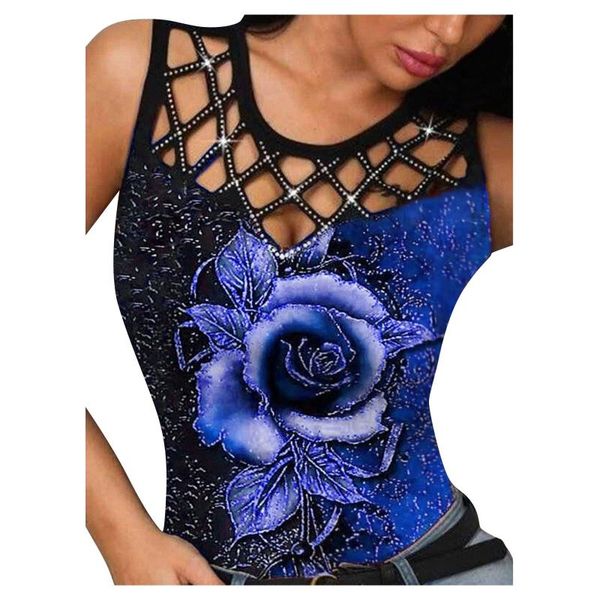 women's blouses & shirts rhinestone hollow out womens and rose prints summer ladies casual sleeveless pullover blusas, White
women's blouses & shirts rhinestone hollow out womens and rose prints summer ladies casual sleeveless pullover blusas, White