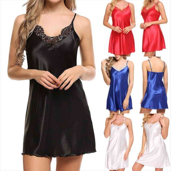 night dress women sleepwear v neck lace dresses satin up sleeveless gown bathrobe nightdress, Black;red
night dress women sleepwear v neck lace dresses satin up sleeveless gown bathrobe nightdress, Black;red