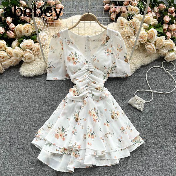 women french floral dress v neck ruched short sleeve a-line summer sweet bohemian print beach midi 210512, Black;gray
women french floral dress v neck ruched short sleeve a-line summer sweet bohemian print beach midi 210512, Black;gray