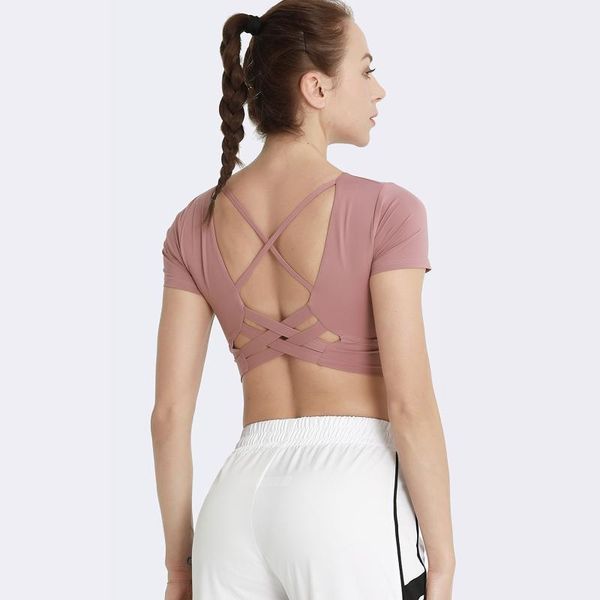 yoga outfit back cross sports shirts with paded gym crop women fitness short sleeve workout t-shirt running clothing
yoga outfit back cross sports shirts with paded gym crop women fitness short sleeve workout t-shirt running clothing