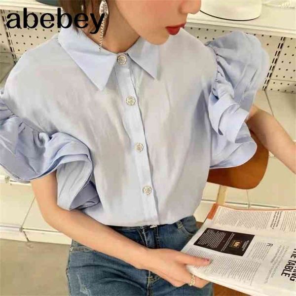 summer korean 3d ruffled women shirt graceful puff sleeve fashion short sleeve fashion solid color buttoned blouses 210715, White
summer korean 3d ruffled women shirt graceful puff sleeve fashion short sleeve fashion solid color buttoned blouses 210715, White