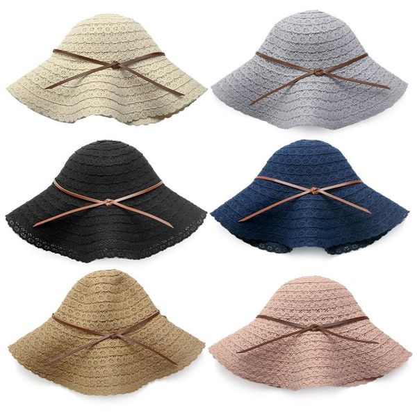 wide brim hats fashion lace sunshade wide-brimmed beach outdoor sunscreen straw hat accessories, Blue;gray
wide brim hats fashion lace sunshade wide-brimmed beach outdoor sunscreen straw hat accessories, Blue;gray