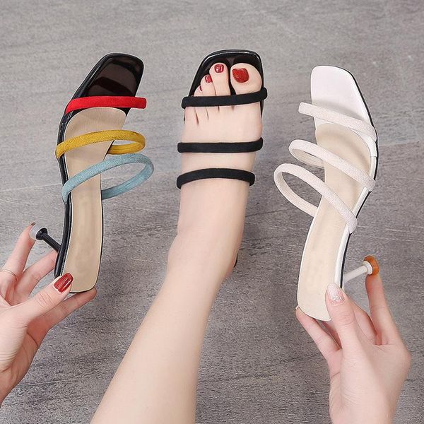 women's sandals shoes large size fine belt home thick high heel slippers summer ladies, Black
women's sandals shoes large size fine belt home thick high heel slippers summer ladies, Black