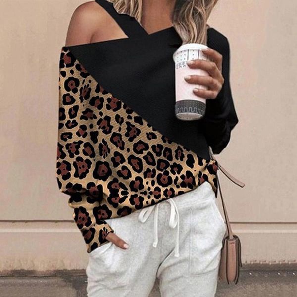 women leopard blouse long sleeve fashion ladies plus size spring shirt oversize off shoulder ee women's blouses & shirts, White
women leopard blouse long sleeve fashion ladies plus size spring shirt oversize off shoulder ee women's blouses & shirts, White