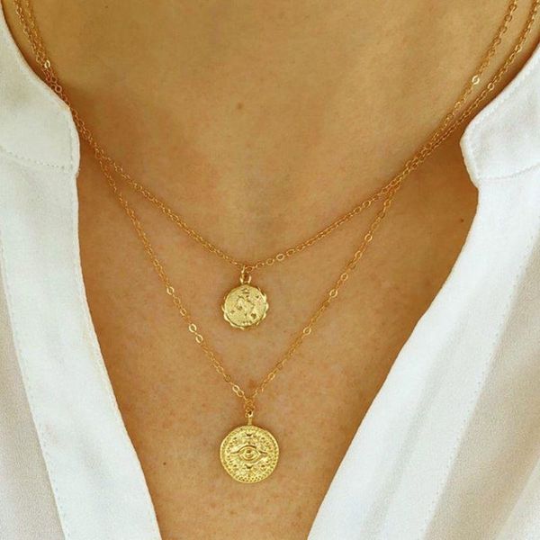 pendant necklaces gothic double layered gold chain choker necklace metal portrait coin for women accessories collares femme, Silver
pendant necklaces gothic double layered gold chain choker necklace metal portrait coin for women accessories collares femme, Silver