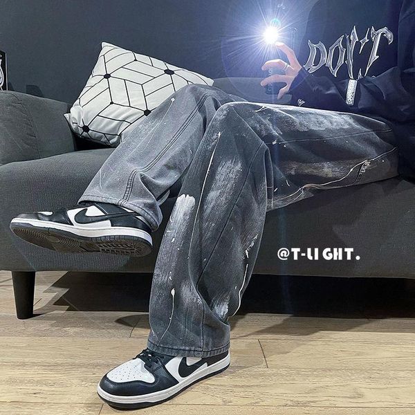 men's jeans tie-dye gradient trendy loose overalls casual washed mopping denim pants versatile straight wide-leg trousers streetwear, Blue
men's jeans tie-dye gradient trendy loose overalls casual washed mopping denim pants versatile straight wide-leg trousers streetwear, Blue