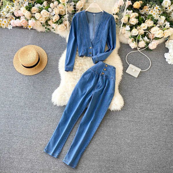 women's two piece pants -chaqueta vaquera con botones y cuello en v profundo para mujer, abrigos pantalones vaqueros de cintu csmc, White
women's two piece pants -chaqueta vaquera con botones y cuello en v profundo para mujer, abrigos pantalones vaqueros de cintu csmc, White