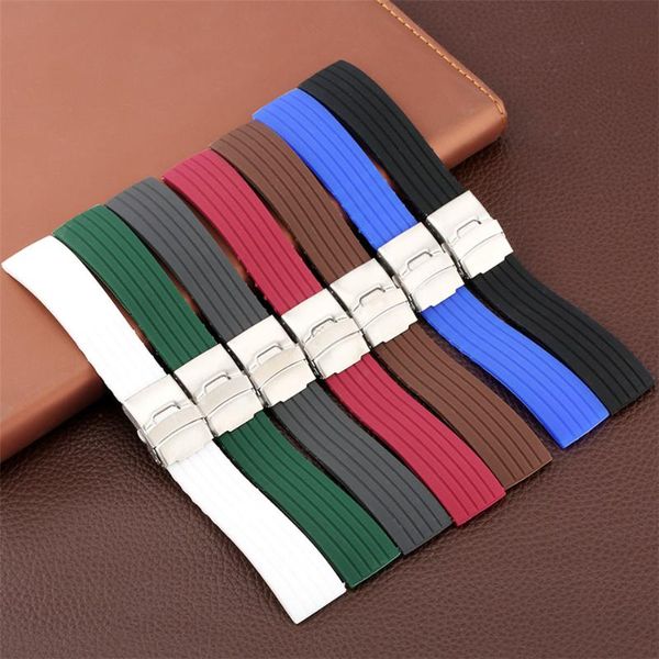 watch bands 18/20/22/27 7 colors silicone replacement sport waterproof watchband folding clasp with safety, Black;brown
watch bands 18/20/22/27 7 colors silicone replacement sport waterproof watchband folding clasp with safety, Black;brown
