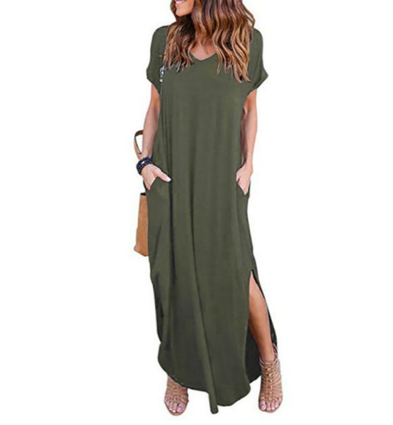 summer novel style tablespoons plain coloured dress with short sleeves long increase fat mm loose pocket 5 xl 2u49, Black;gray
summer novel style tablespoons plain coloured dress with short sleeves long increase fat mm loose pocket 5 xl 2u49, Black;gray