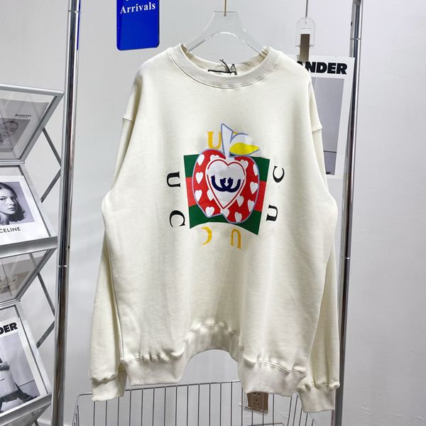() crew neck sweater apple love print pattern loose thin for men and women 08110, Black
() crew neck sweater apple love print pattern loose thin for men and women 08110, Black